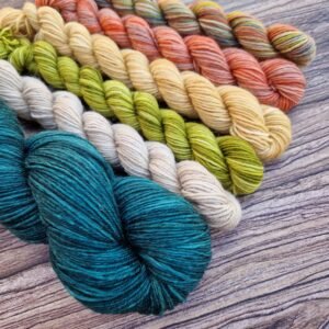 Fern Rainbow; 200g hand-dyed merino/nylon sock yarn